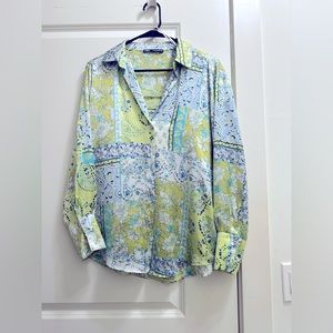 Zara Satin Effect Shirt, Size Small